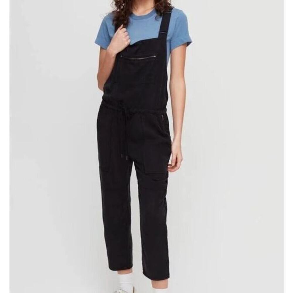 Aritzia Wilfred Free Black 100% Lyocell Overall Jumpsuit Romper Overalls Size XS